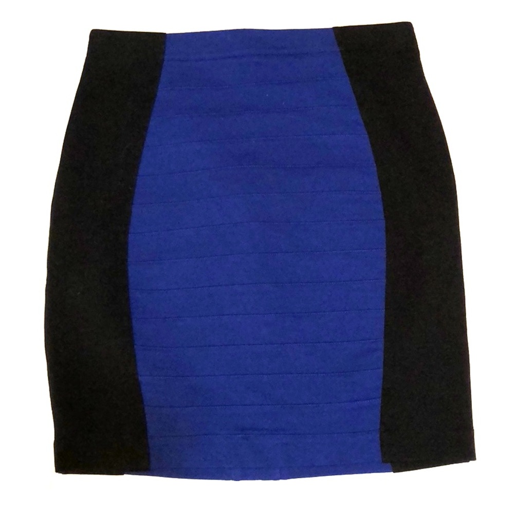 Black and blue pencil skirt